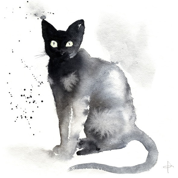 7 Watercolour Cards Paintings "Meow!"