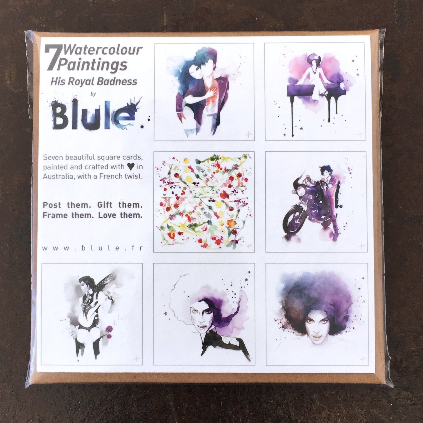 7 Watercolour Cards Paintings "His Royal Badness"