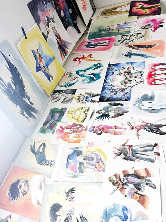 A behind-the-scenes look at my board game illustration process, from sketch to final scan—and why watercolour is worth the extra effort.