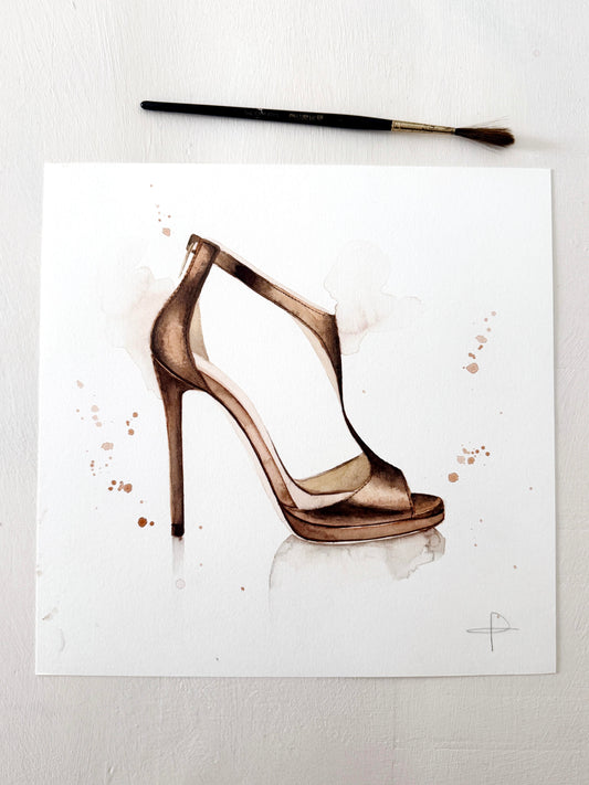 Pink gold shoe
