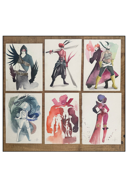 Origin Story Super Set - 6 mini Original paintings