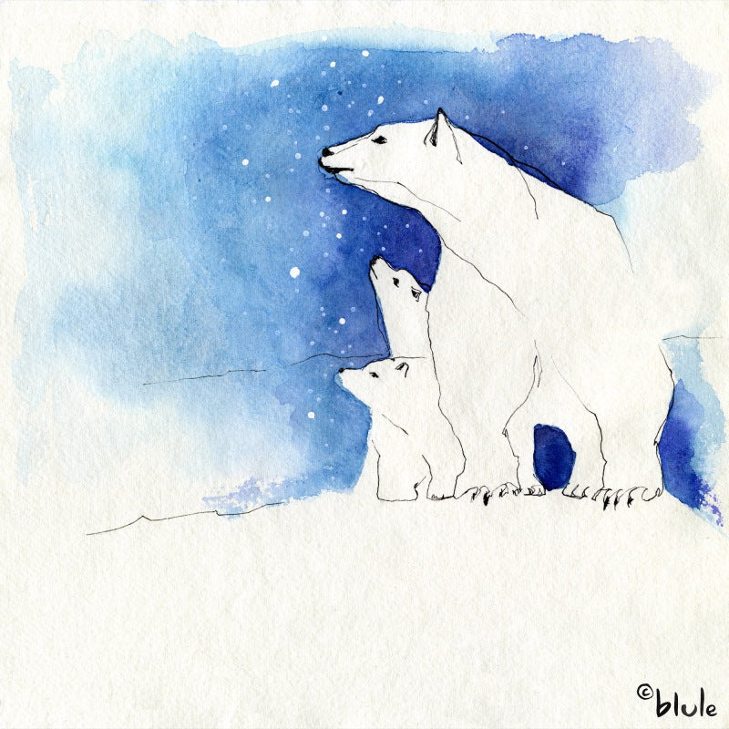 7 Watercolour Cards Paintings "North Pole "
